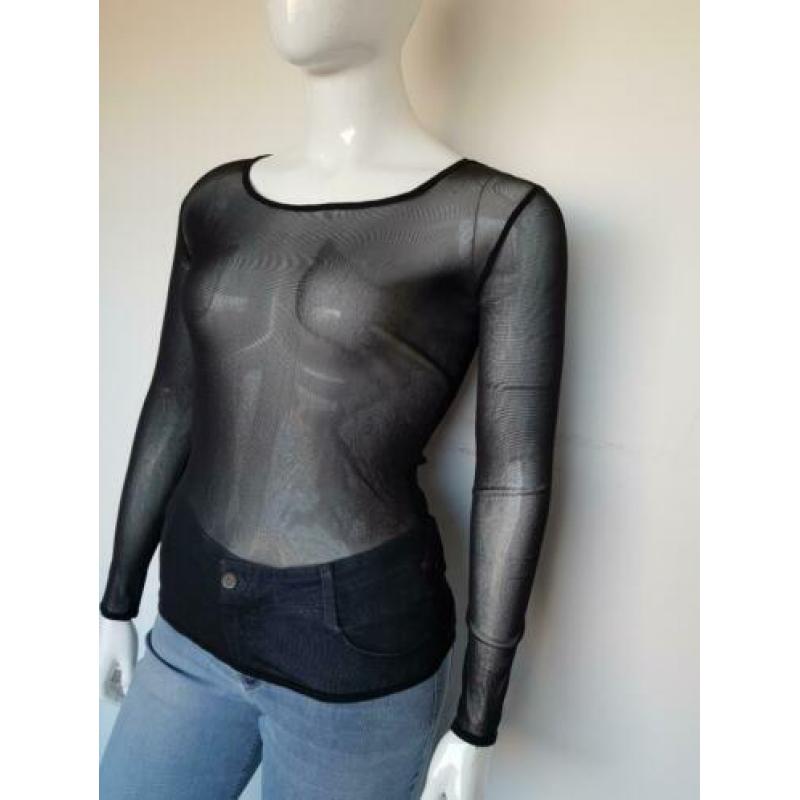 Studio Anneloes transparante top. Mt. L. Zwart.
