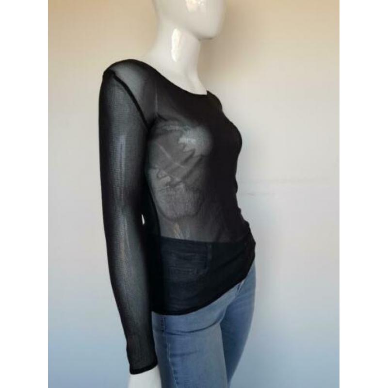 Studio Anneloes transparante top. Mt. L. Zwart.