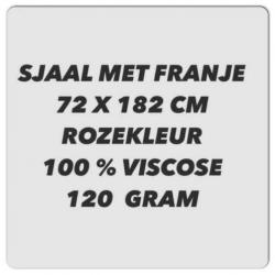 Sjaal met franje - 72x182 cm - rozekleur