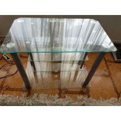 Mooi tv-meubel/tv-kast glazen tafel