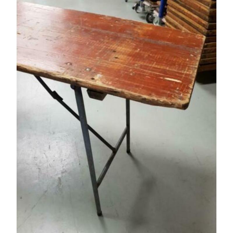 5 x Vintage klaptafels vouwtafels, HORECA oud hout. 765
