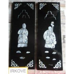 CHINESE PANEELTJES MET PARELMOER * Twee Stuks *