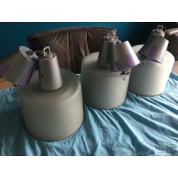 3 x hanglamp zilver/matglas