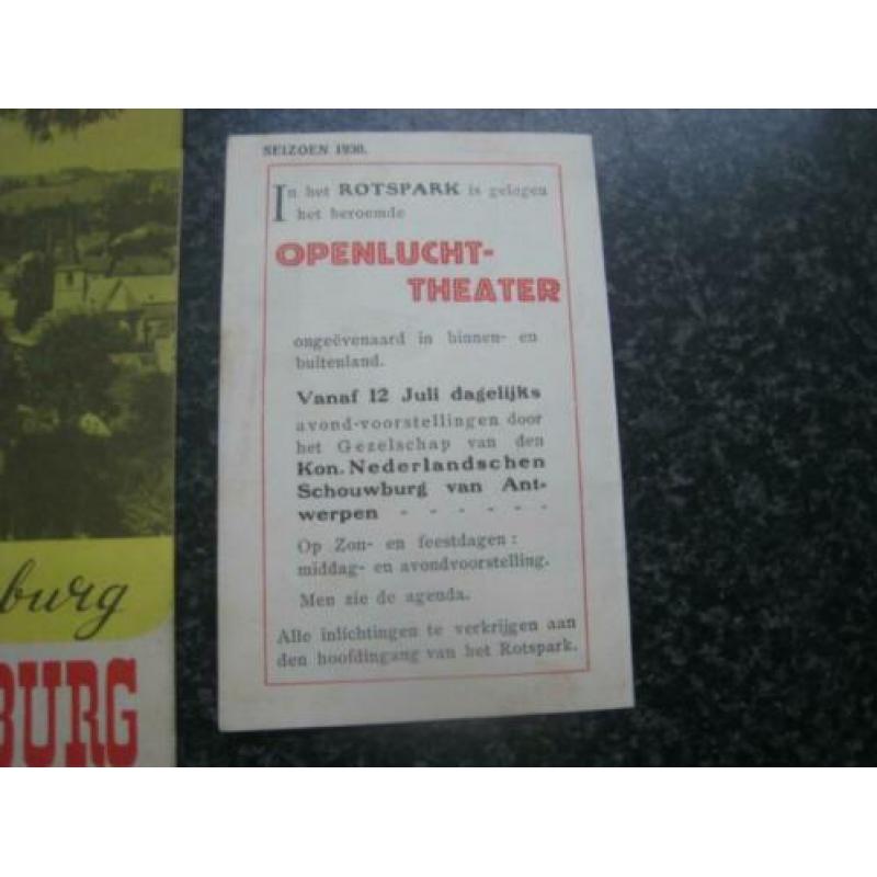 Plattegrond rotspark valkenburg 1930+ oude folder-ca1950