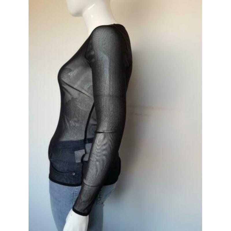 Studio Anneloes transparante top. Mt. L. Zwart.