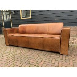 Schapenleren driezits bank art-deco style vintage