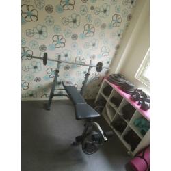 Fitness bank halter incl gewichten