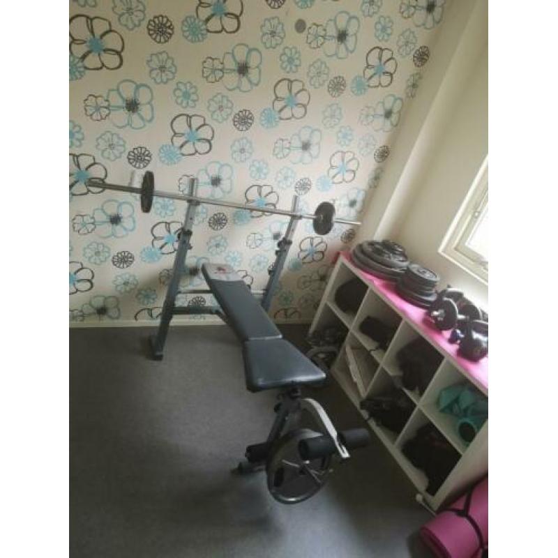 Fitness bank halter incl gewichten