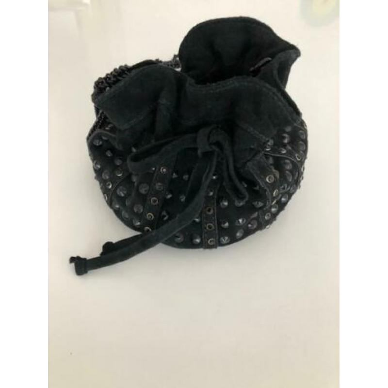 Buideltas Zara suede studs zwart