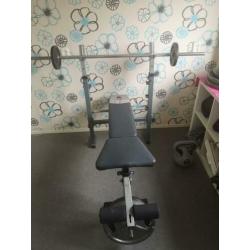 Fitness bank halter incl gewichten