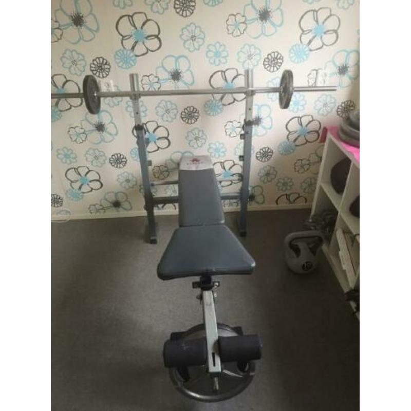 Fitness bank halter incl gewichten