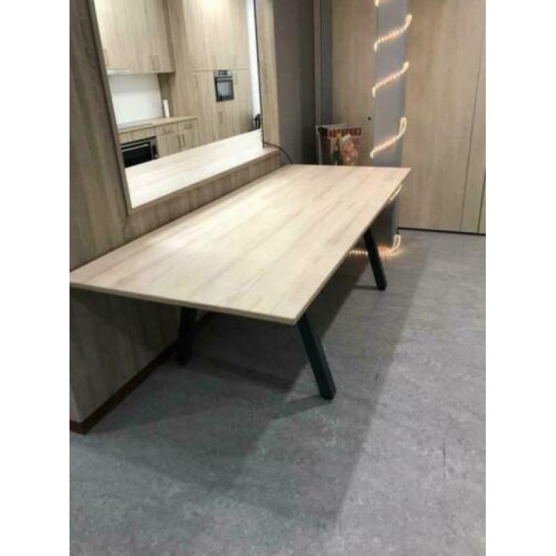 Eettafel 240x100 Industrial modern handmade tafel 10 pers.