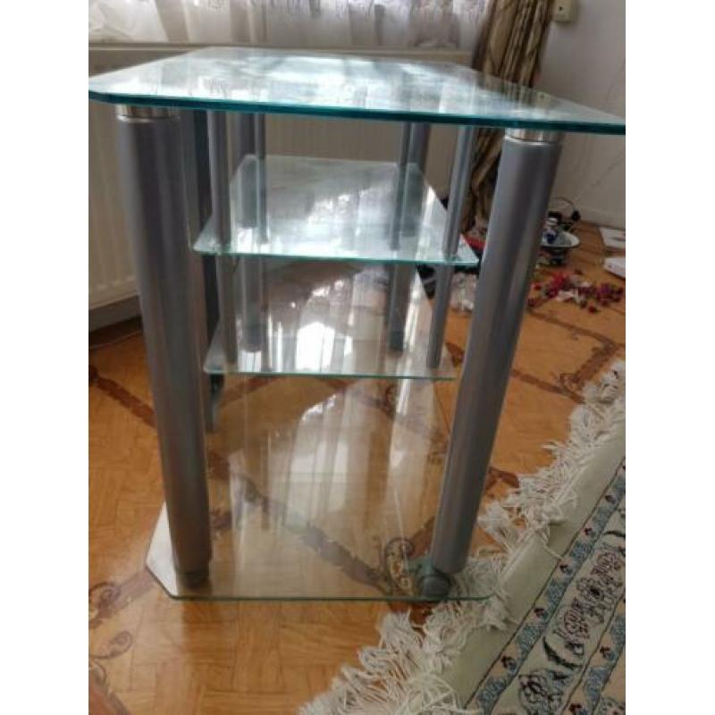 Mooi tv-meubel/tv-kast glazen tafel