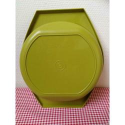 Mooie Vintage Groene Tupperware Rasp met opvangbak en deksel