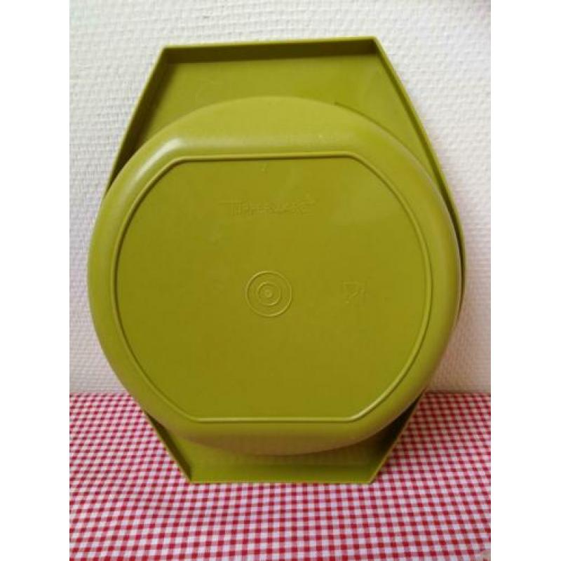 Mooie Vintage Groene Tupperware Rasp met opvangbak en deksel
