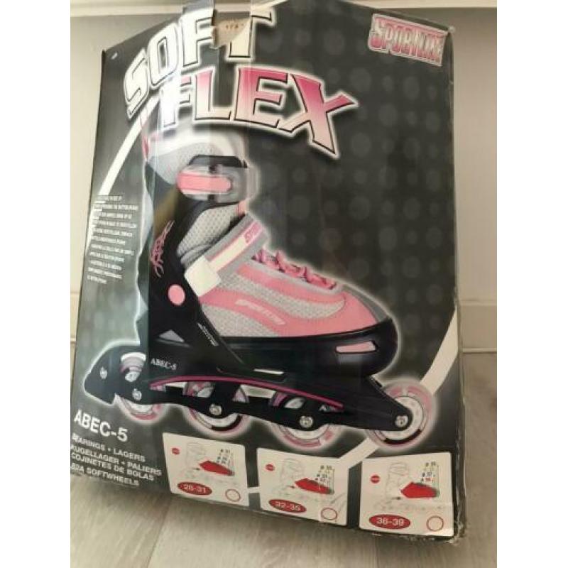 Nette roze skeelers. In maat verstelbaar 32-35