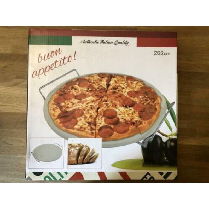 Pizzasteen met serveerrek Nieuw