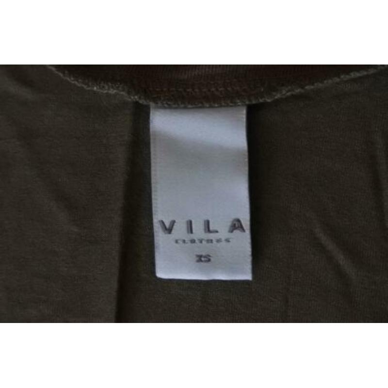 vila long top XS olijf groen NIEUW