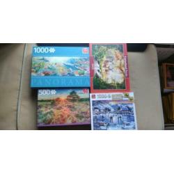4 puzzels van 1000/500