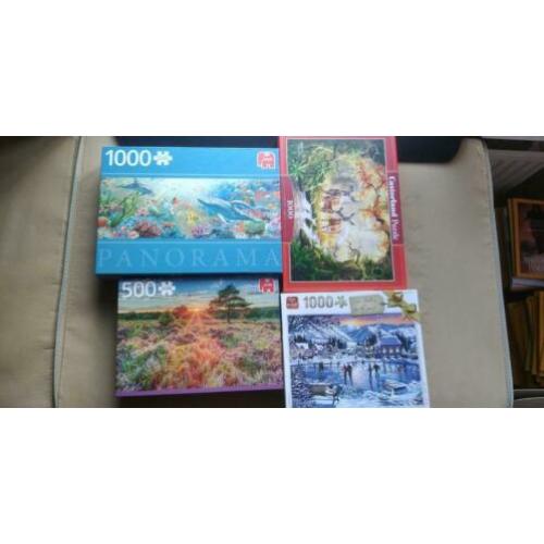4 puzzels van 1000/500