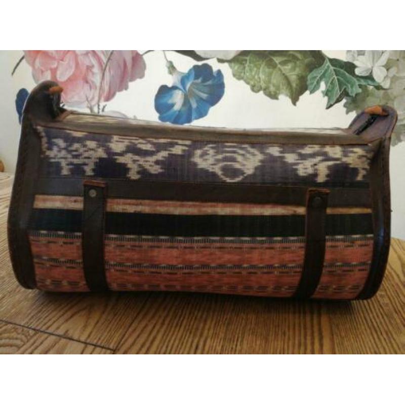 leuke grote oude vintage tas weekendtas