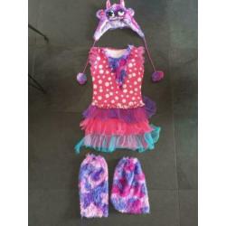 Zgan meisjes sqeezie carnaval jurk beenwarmer masker 152-158