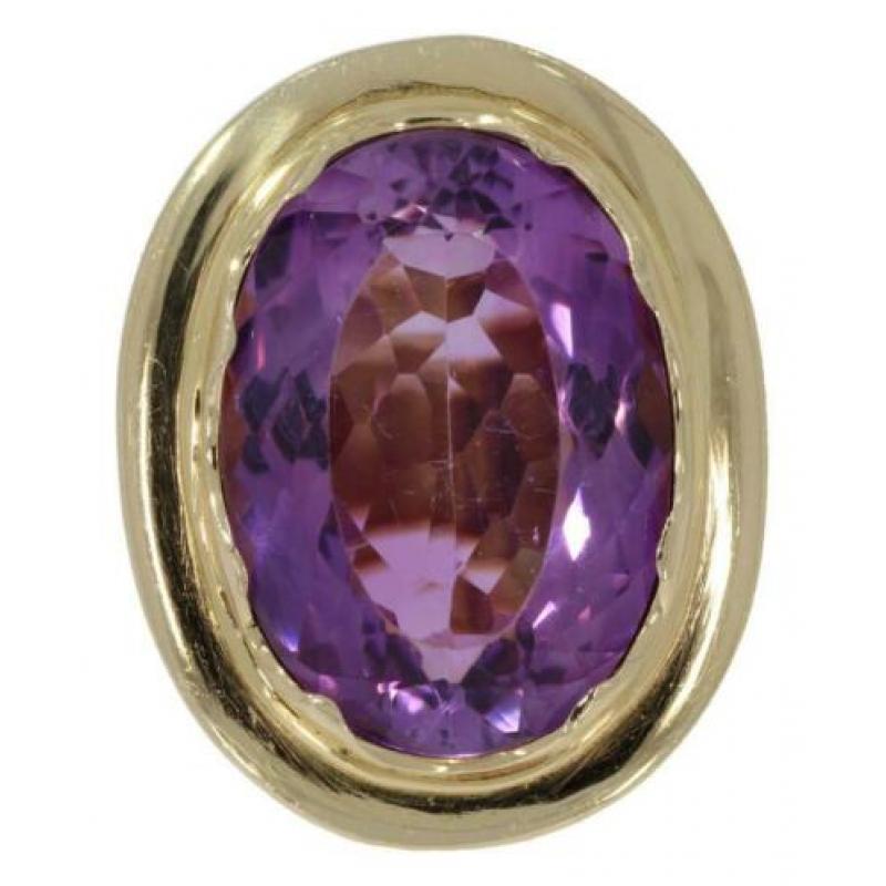 Exclusieve 14 karaats gouden design dames ring Amethist