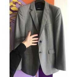 STRELLSON heren pak 48 M grijs pantalon blazer jasje 2 knoop