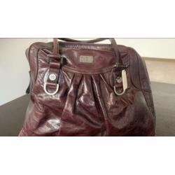 Castelijn en Beerens leren royale tas aubergine