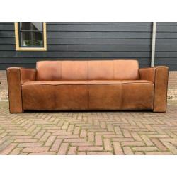 Schapenleren driezits bank art-deco style vintage