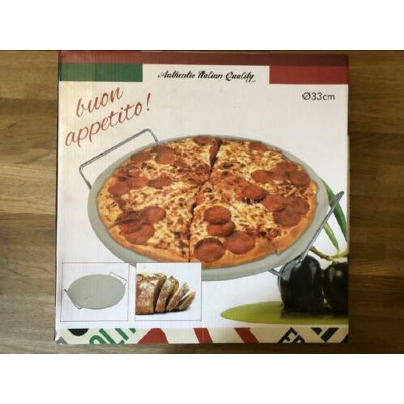 Pizzasteen met serveerrek Nieuw