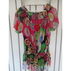 Gekleurde dames blouse maat M