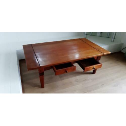 Stevige Salontafel / 2 lades / 1.3m lengte & 75cm breed !