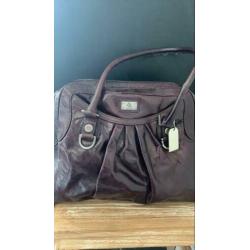 Castelijn en Beerens leren royale tas aubergine