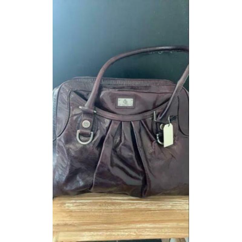 Castelijn en Beerens leren royale tas aubergine