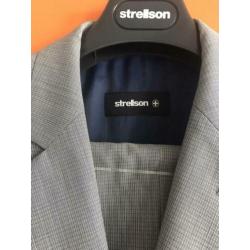 STRELLSON heren pak 48 M grijs pantalon blazer jasje 2 knoop