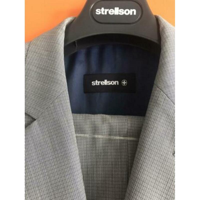 STRELLSON heren pak 48 M grijs pantalon blazer jasje 2 knoop