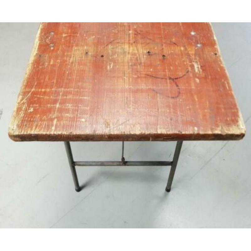 5 x Vintage klaptafels vouwtafels, HORECA oud hout. 765