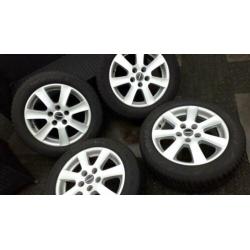 16inch borbet velgen winterbanden 5x112 vw set skoda audi