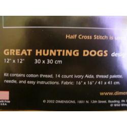 Compleet Borduurpakket, Great Hunting Dogs. Heb ook DMC!