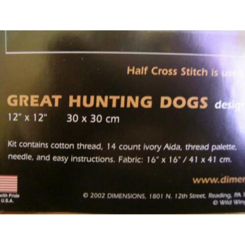 Compleet Borduurpakket, Great Hunting Dogs. Heb ook DMC!
