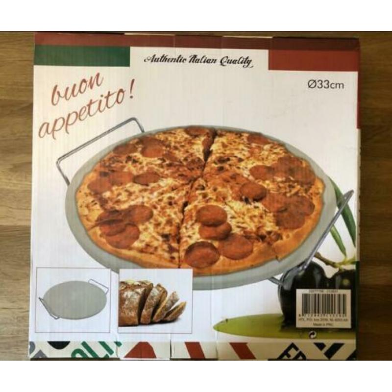 Pizzasteen met serveerrek Nieuw