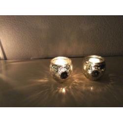 4 waxinelichtjes zilver