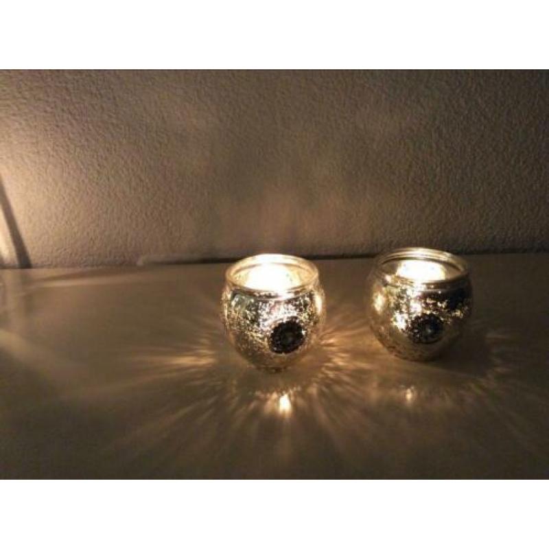 4 waxinelichtjes zilver
