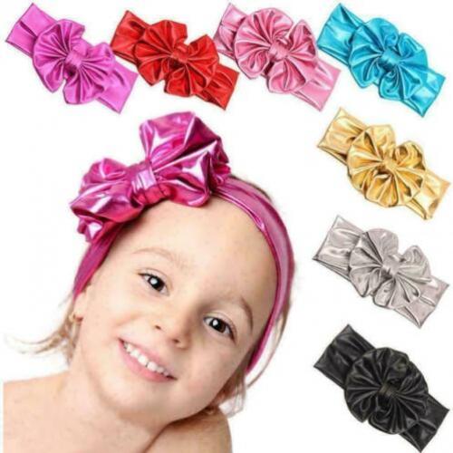 Meisjes baby metallic Haarband Strik goud zilver roze zwart