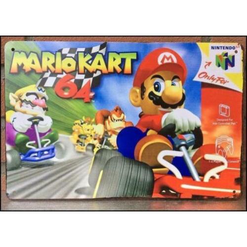 Super Mario Kart 64 - Metalen Wandbord Poster nintendo