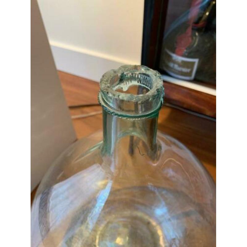 FLES, Grote groene fles van glas