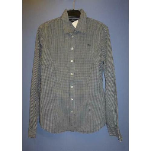 McGregor mooie blouse zwart wit mini ruitje mt 38 M nr 26643
