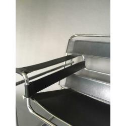 Breuer Wassily Bauhaus chroom buizenstoel fauteuil leer