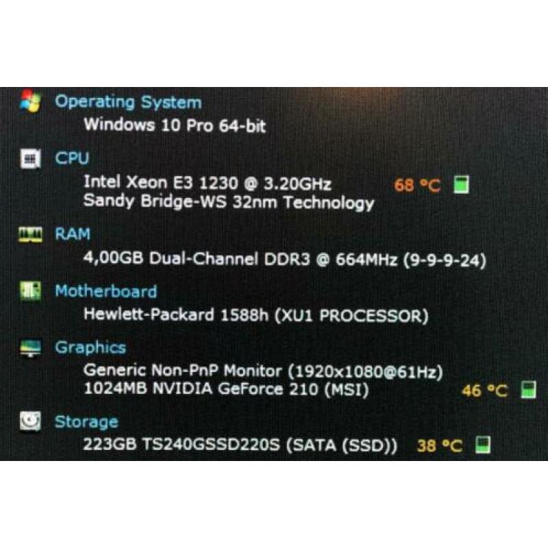 HP Z210 SFF Workstation/ E3-1230/ 4GB DDR3/ 240GB SSD W10